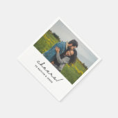 Engagement Party Napkins Custom Photo Napkins Servet (Hoek)