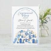 Engagement Party Paren Douche Santorini Griekenlan Kaart (Staand voorkant)