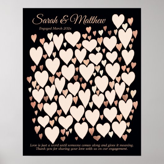 Engagement Party - Poster voor een paar gastboeken (Voorkant)