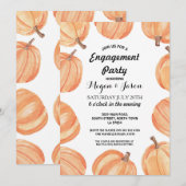 Engagement Party Rustic Pumpkin Waterverf Herfst Kaart (Voorkant / Achterkant)