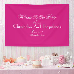 Engagement Party Script Namen Chic Magenta Welkom Spandoek