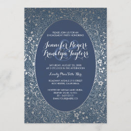 Engagement Party Silver Floral  marine Kaart