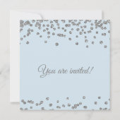 Engagement Party - Silver Glitter Confetti Ice Blu Kaart (Achterkant)