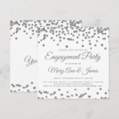 Engagement Party Silver Glitter Confetti winter+we Kaart (Voorkant / Achterkant)