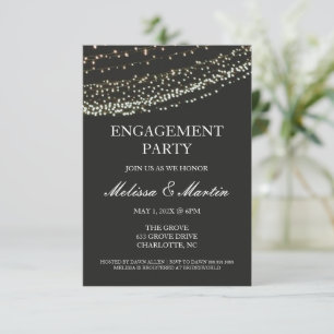 Engagement Party String Lights Night Uitnodiging