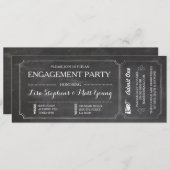 Engagement Party Ticket Krijtbord Rustieke Uitnodi Kaart (Voorkant / Achterkant)