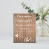 Engagement party uitnodiging romantische fiets (Staand voorkant)