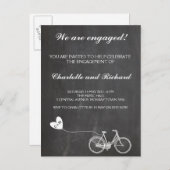 Engagement party uitnodiging romantische fiets (Voorkant / Achterkant)