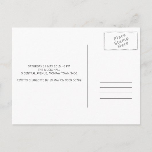 Engagement party uitnodiging roos gouden geometris (Achterkant)