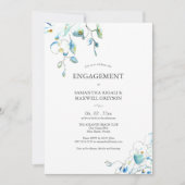 Engagement Party Uitnodigingen Waterverf Bloemen (Voorkant)
