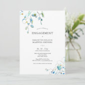 Engagement Party Uitnodigingen Waterverf Bloemen (Staand voorkant)