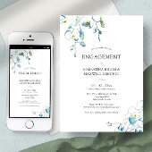 Engagement Party Uitnodigingen Waterverf Bloemen