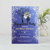 Engagement Party Volle Maan Sterrennacht Kaart (Staand voorkant)