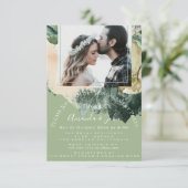 Engagement Party Vrijgezellenfeest Foto Mint Flora Kaart (Staand voorkant)
