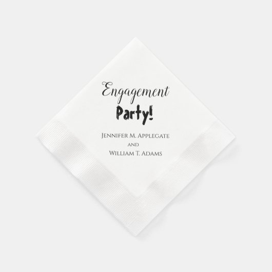 Engagement Party Wedding Napkins Personalized Servet (Hoek)