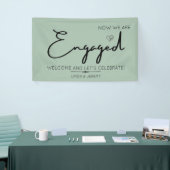 Engagement party welkome banner sage green (Beurs)