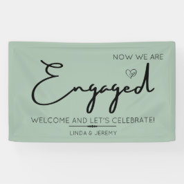 Engagement party welkome banner sage green