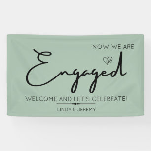 Engagement party welkome banner sage green