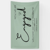 Engagement party welkome banner sage green (Verticaal)