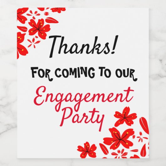 Engagement party wijn etiket (Enkel label)
