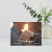 Engagement Photo Announcement Card Feestdagenkaart (Staand voorkant)