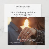 Engagement Photo Announcement Card Feestdagenkaart (Voorkant / Achterkant)