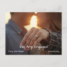Engagement Photo Announcement Card Feestdagenkaart