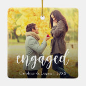 Engagement Photo | Engaged Holiday Keepsake Keramisch Ornament (Achterkant)