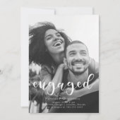 Engagement Simple Typography Engagement Party Phot Kaart (Voorkant)