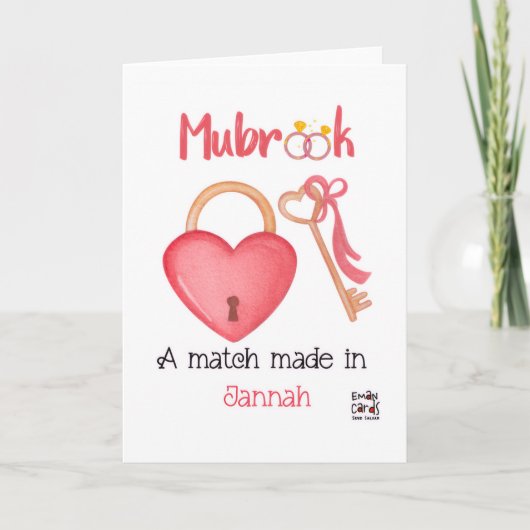 Engagement Wishes with a Heart  Kaart (Voorkant)