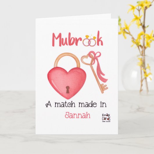 Engagement Wishes with a Heart  Kaart (Gele Bloem)