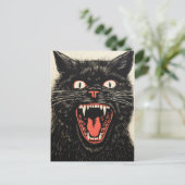 Enge Angry Black Cat Retro Briefkaart