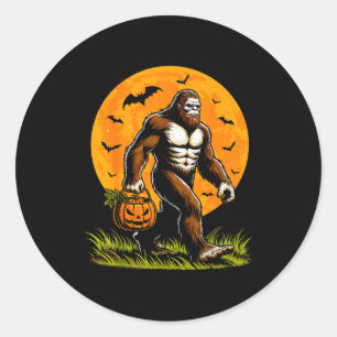 Enge Bigfoot Halloween Pompoen Grappige Halloween Ronde Sticker