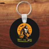 Enge Bigfoot Halloween Pompoen Grappige Halloween Sleutelhanger (Voorkant)