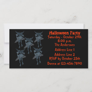 Enge Blauwe Gremlins Halloween Feest Uitnodiging