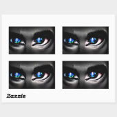 Enge blauwe ogen Staren uit het donker Rechthoekige Sticker (Vel)