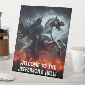 Enge Bleke Paard en Dood Halloween Reclamebord Met Voetstuk (Insitu)