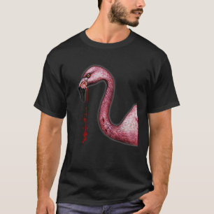 Enge Bloed Dripping Vampier Flamingo met Fangs H T-shirt