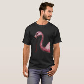 Enge Bloed Dripping Vampier Flamingo met Fangs H T-shirt (Voorkant volledig)