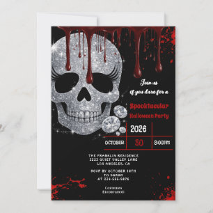 Enge Bloederige Schedel Volwassenen Halloween Fees Kaart