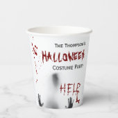 Enge Bloedige Halloween Kostuum Party Wit Papieren Bekers (Achterkant)