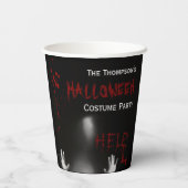 Enge Bloedige Halloween Kostuum Party Zwart Papieren Bekers (Achterkant)