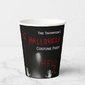 Enge Bloedige Halloween Kostuum Party Zwart Papieren Bekers (Voorkant)