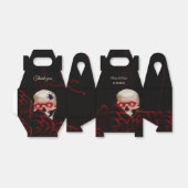 Enge bloemendonkere humeurige gothic schedel hallo bedankdoosjes (Uitgevouwen)