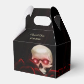 Enge bloemendonkere humeurige gothic schedel hallo bedankdoosjes (Voorkant Zijde)