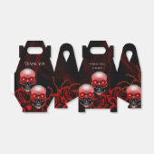 Enge bloemendonkere humeurige gothic schedel hallo bedankdoosjes (Uitgevouwen)