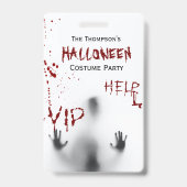 Enge Bloody Halloween Kostuumfeest Wit VIP Badge (Voorzijde)