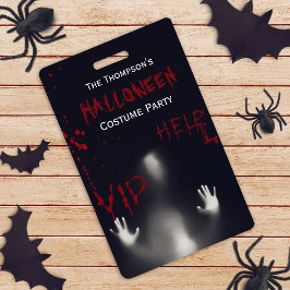 Enge Bloody Halloween Kostuumfeest Zwart VIP Badge