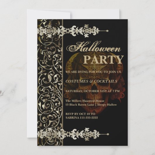  enge boek Halloween Party Invitation Kaart (Voorkant)