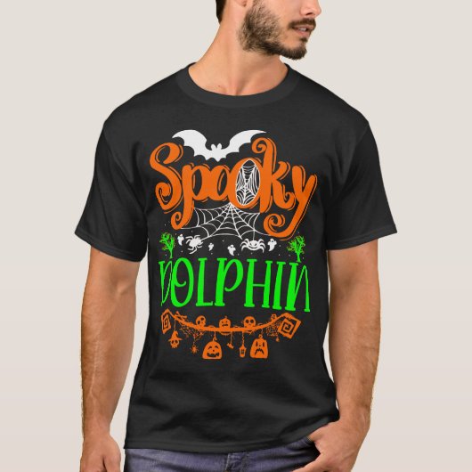 Enge Boo Halloween Dier Dolfijn Cadeau-idee T-shirt (Voorkant)